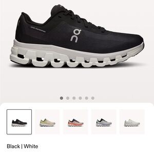 On Running Black and White Athletic Shoes